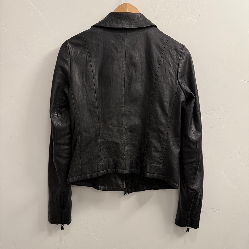 PAIGE Black Leather Moto Jacket XS - Picture 4 of 14
